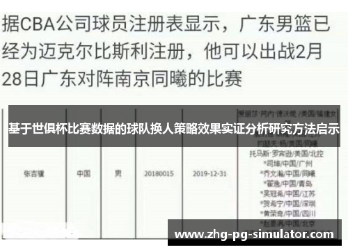 基于世俱杯比赛数据的球队换人策略效果实证分析研究方法启示